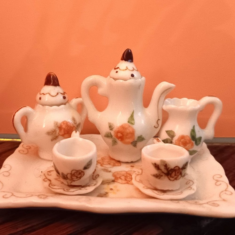 vintage miniature tea set